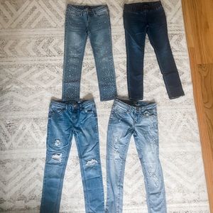 Lot of 4, girls size 7 skinny jeans